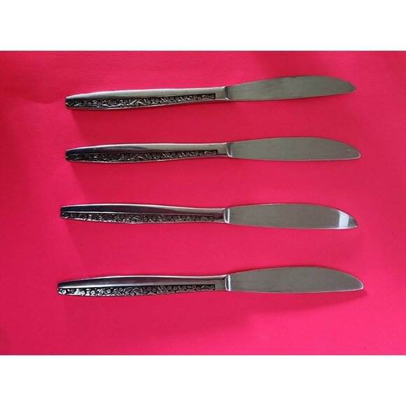 Unknown Pattern True Stainless Sears Warner Set of 4 Dinner Knives - Picture 4 of 5